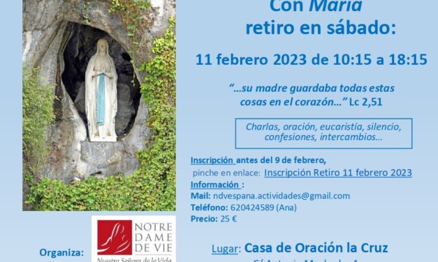 Con María: retiro en sábado. 11 de febrero de 2023